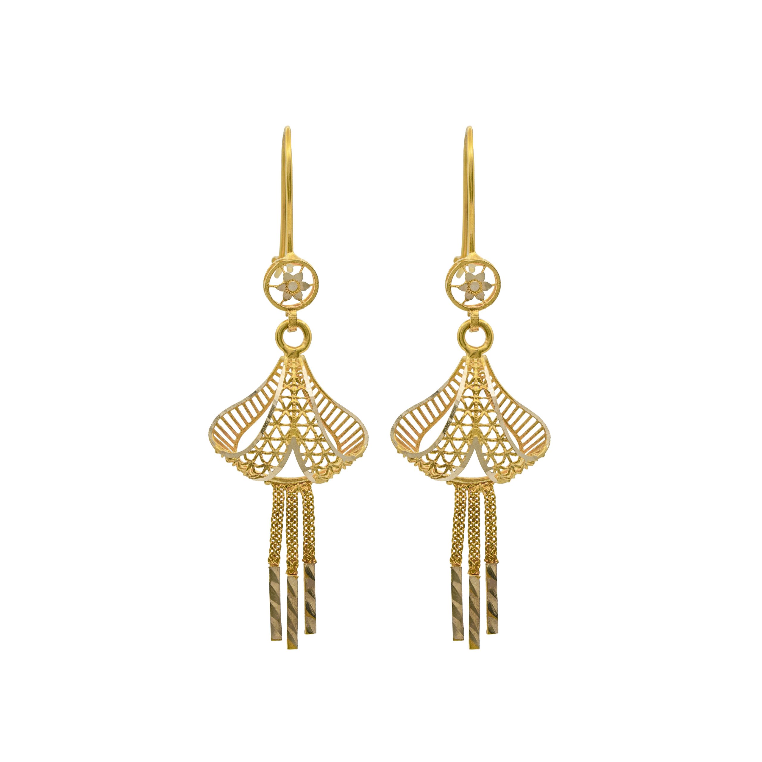 گوشواره طلای ۱۸ عیار طرح شیزر پرومکس